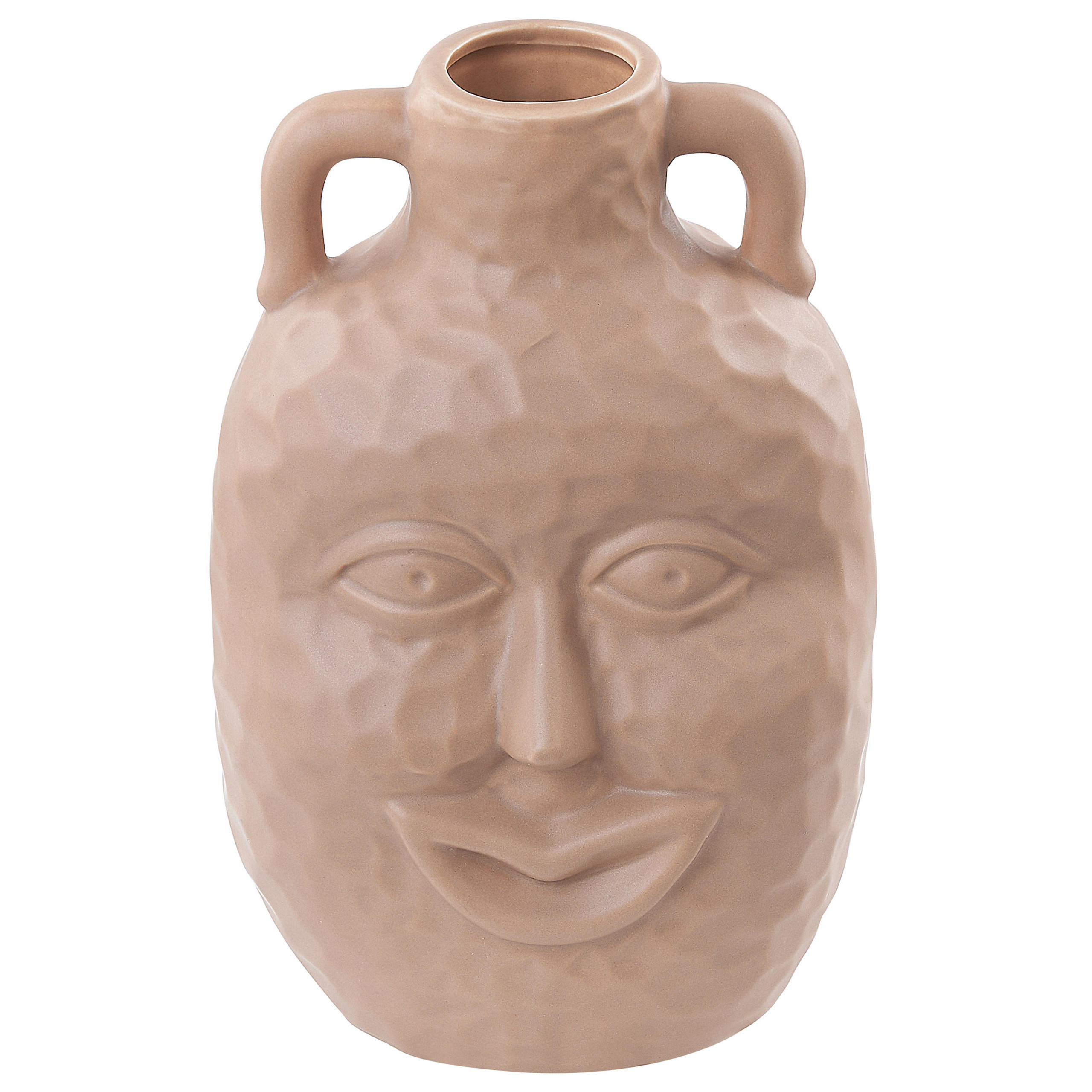 BLUMENVASE Porzellan beige Veria - Beige, Keramik (26cm) - Beliani