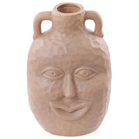 BLUMENVASE Porzellan beige Veria - Beige, Keramik (26cm) - Beliani