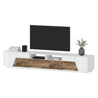 FERNSEHSCHRANK Glänzendes Weiß, Ahorn 43/260/46 cm - Ahornfarben/Weiß, Holzwerkstoff (260/46/43cm) - DMORA