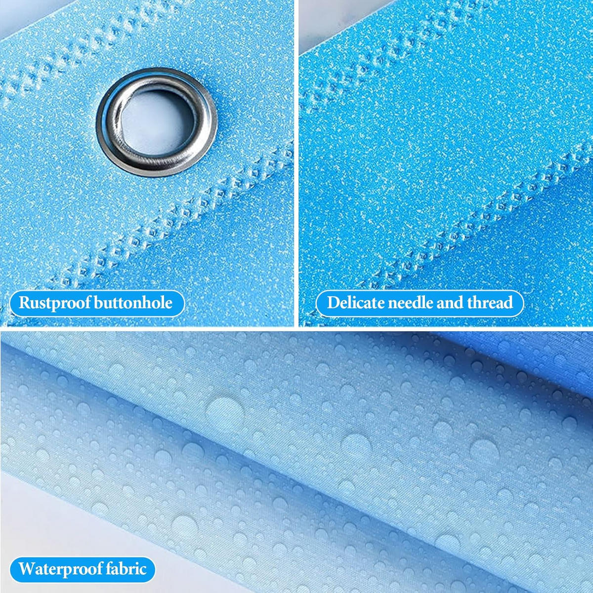 DUSCHVORHANG Blau wasserdicht schimmelresistent fürs Badezimmer und Bad - Blau, Kunststoff (200/180cm) - MCBOSON