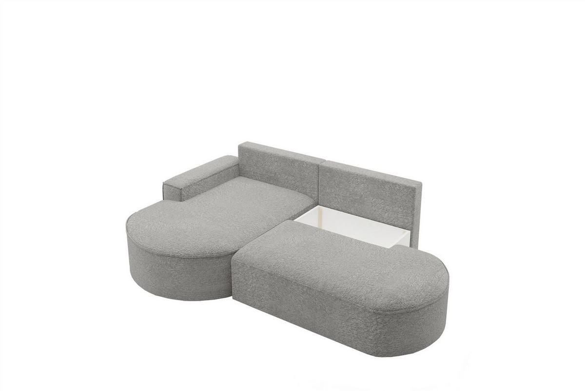 ECKSOFA Girona Mit Schlaffunktion - Grau, Holzwerkstoff/Textil (278/179cm) - Fun Möbel