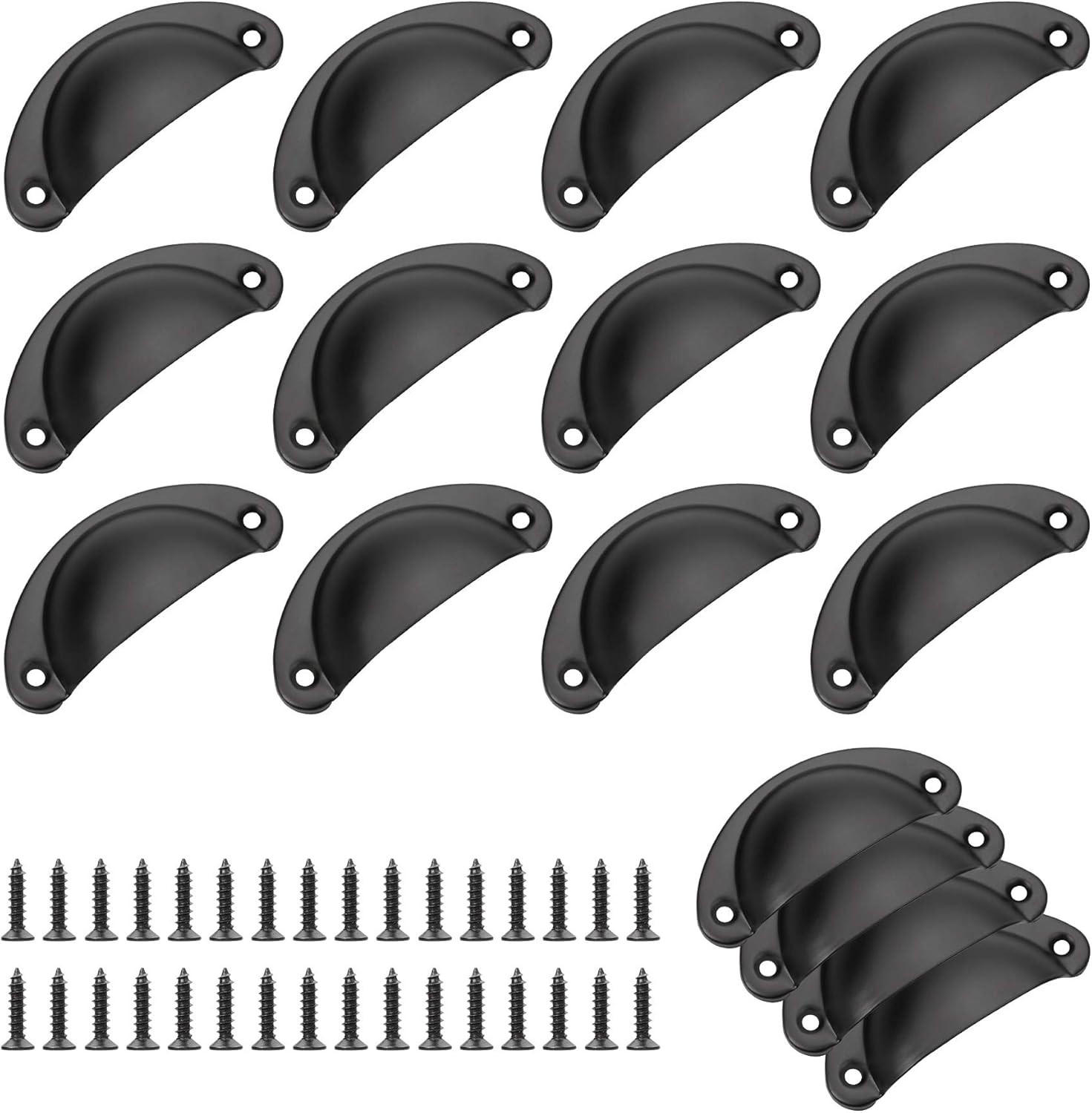 MÖBELGRIFF Schwarz 16er-Set - Schwarz, Metall (3.5/1.7/8.1cm)