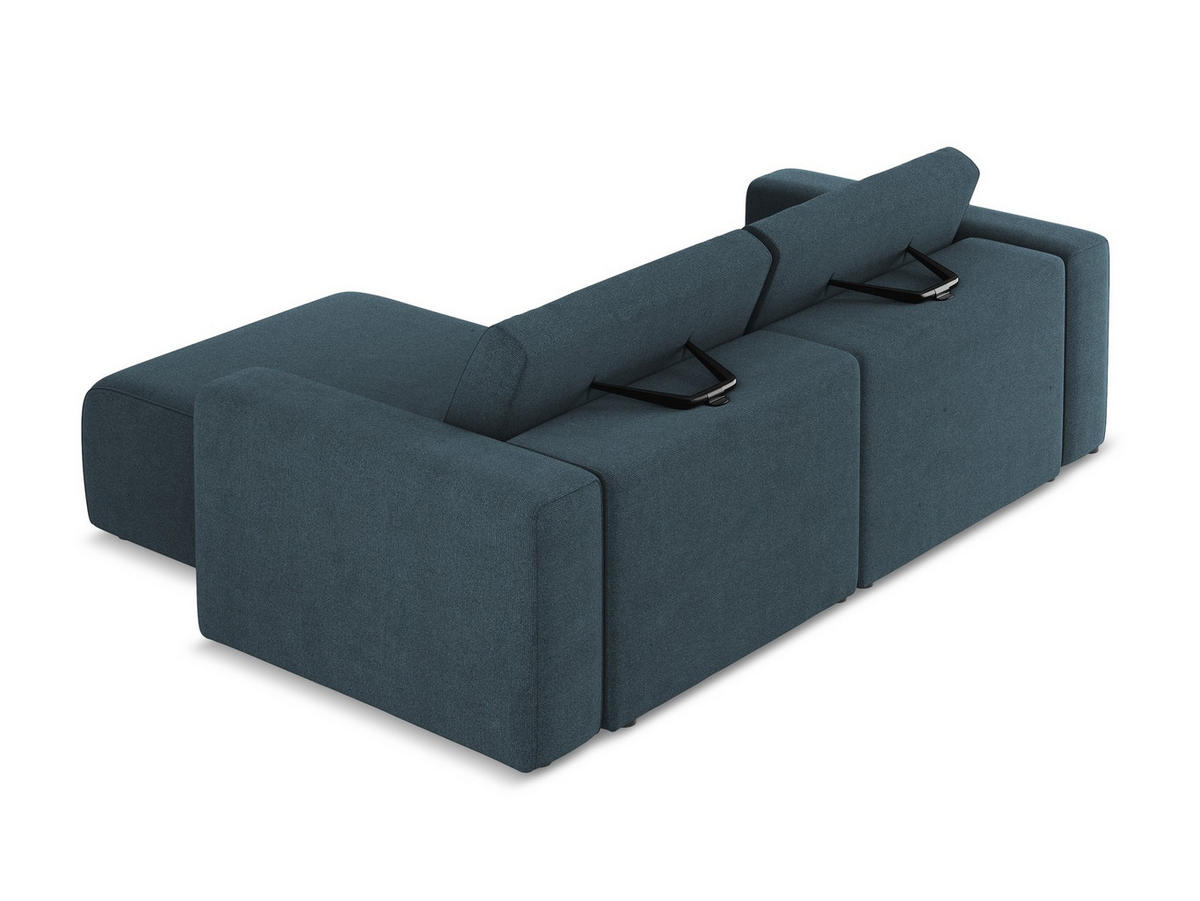 ECKSOFA Rechts Strukturstoff Stoff Blau - Blau/Pink, Kunststoff/Textil (224/167cm) - Makamii