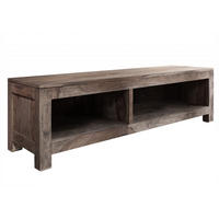 TV-BOARD Sheesham 148x45x45 grau geölt NATURE GREY #0123 - Grau, Holz (148/45/45cm) - Massivmoebel24