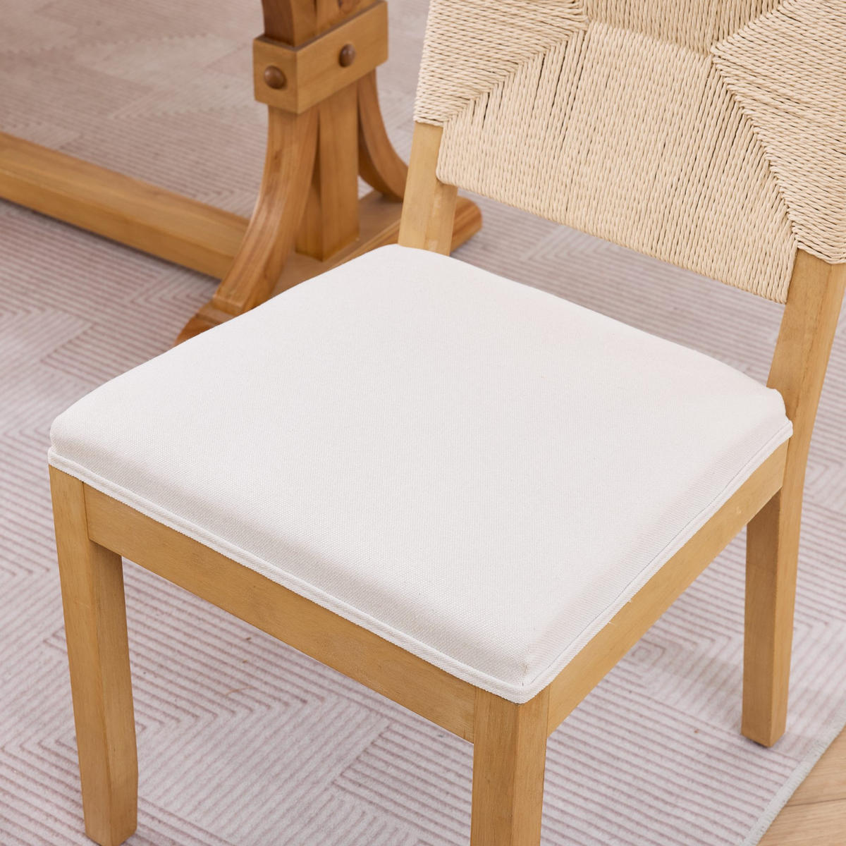 STUHL-SET DE-36361 2 Stück mit Rattan-Rückenlehne Natur - Beige, Holz (48/86.5/56cm) - ComfortXL