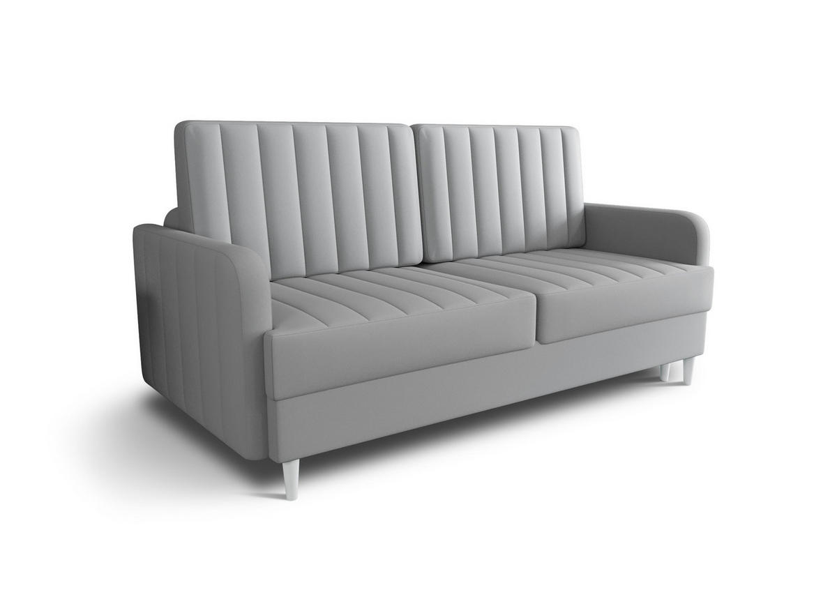 SCHLAFSOFA KONGO 08, Sofa mit Schlaffunktion, Farbe: Grau, Velourstoff - Grau, Textil (222/100/100cm) - O-Sofa