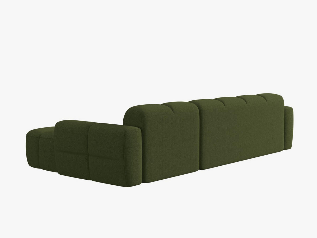 ECKSOFA rechts Lisa aus strukturiertem Stoff grün meliert 4 Sitzplätze - Grün, Textil (170/310cm) - Micadoni