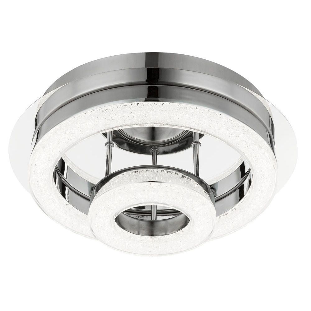 LED DECKENLEUCHTE Kristalloptik Silber Chrom - Silberfarben, Metall (28/28/11.2cm) - Globo Lighting