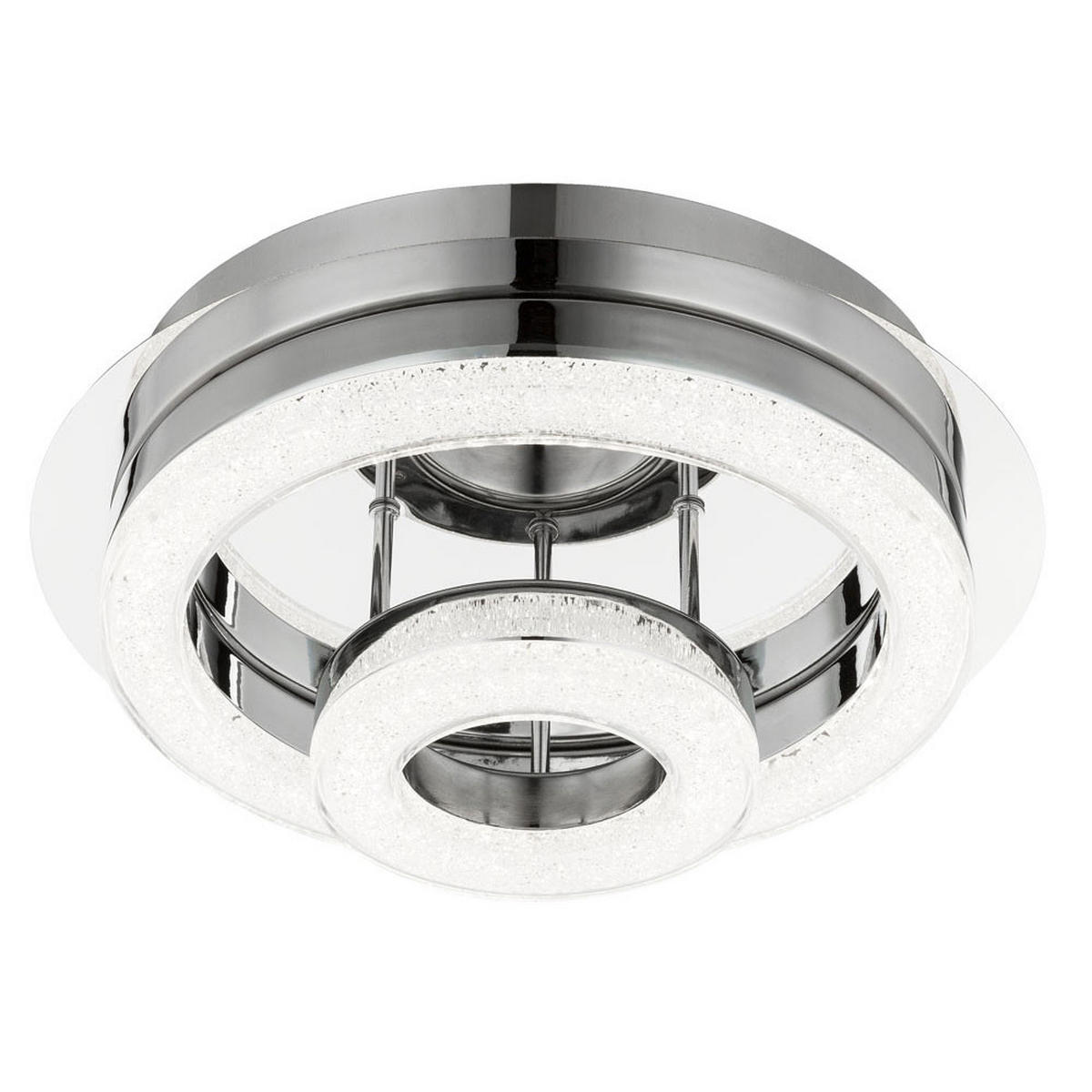 LED DECKENLEUCHTE Kristalloptik Silber Chrom - Silberfarben, Metall (28/28/11.2cm) - Globo Lighting