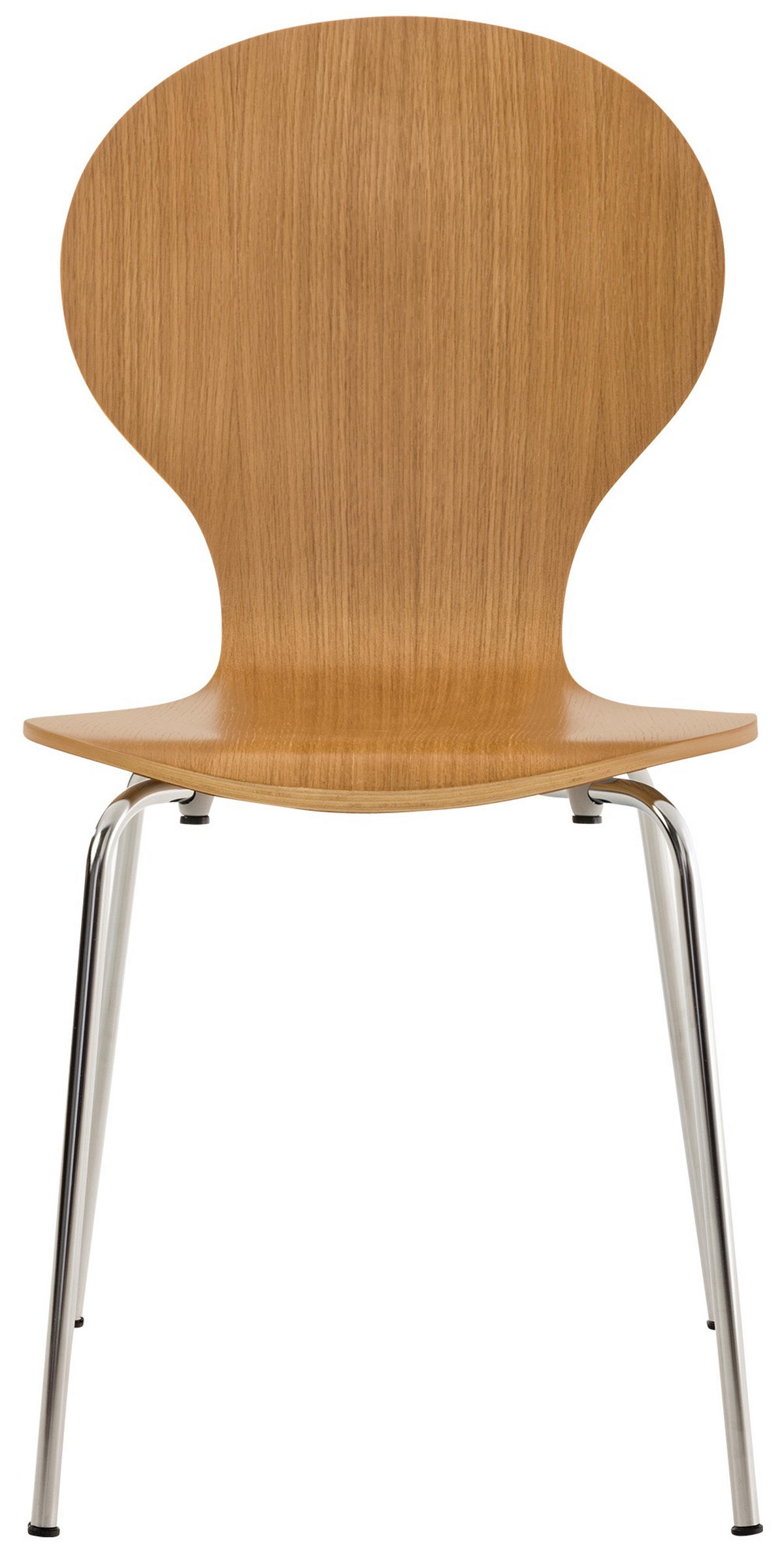 BESUCHERSTUHL 8er Set Holz eiche - Eichefarben, Holz/Metall (43/86/45cm) - CLP