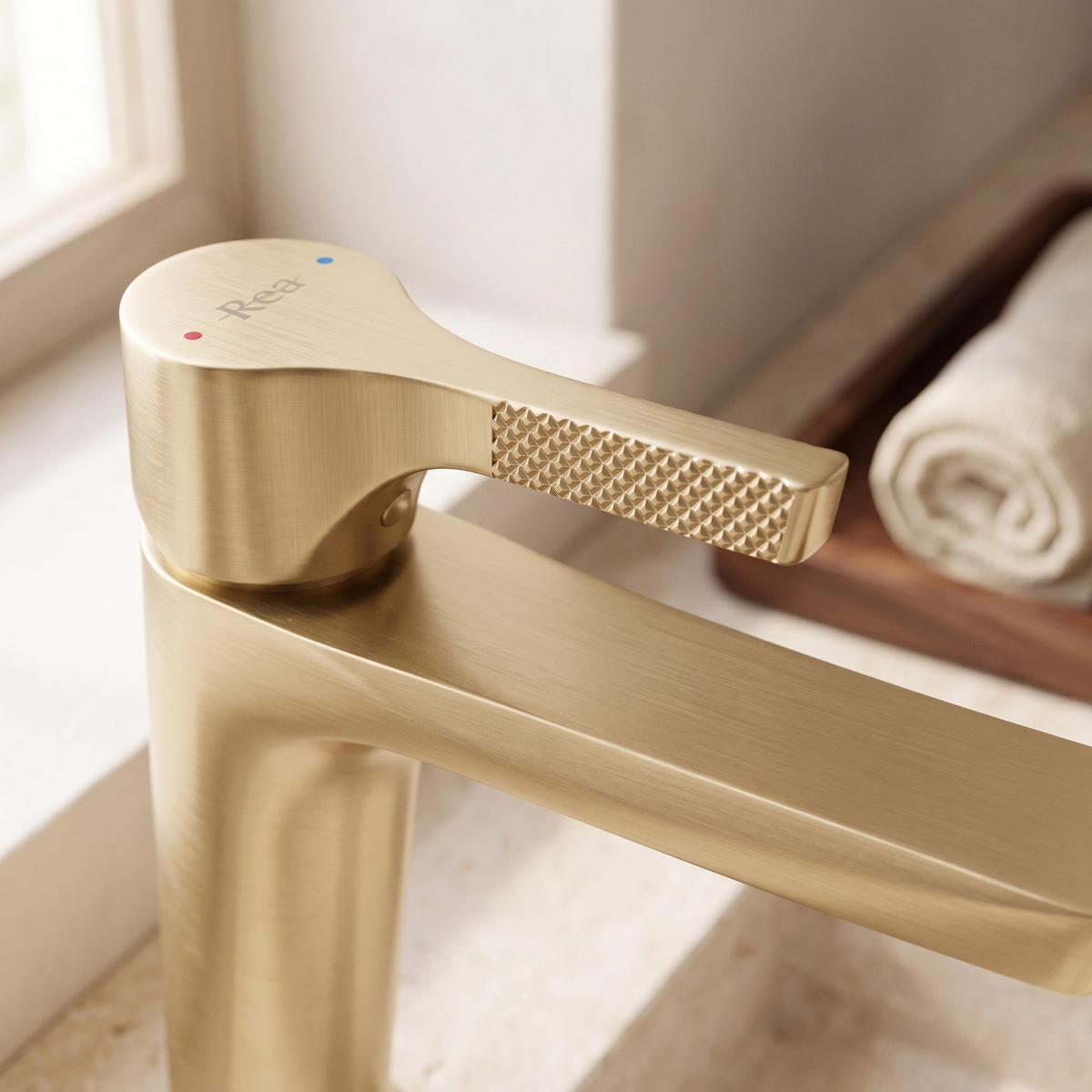 WASCHBECKENARMATUR Premium Rea Maxim Brush Gold Low - Goldfarben, Metall (16.8/17.3/12.5cm) - REA