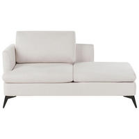 ČALOUNĚNÉ LEHÁTKO CHAISE LONGUE LEVOSTRANNÉ Látka Světle béžové Sievoz - černá/béžová, textil (155/84/85cm) - Beliani