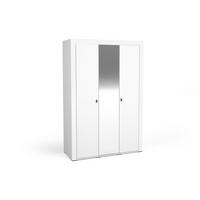 KLEIDERSCHRANK MONI 02 in Weiß / Eiche Whiskey matt 137/206/56 cm - Weiß, Holzwerkstoff (137/206/56cm) - Deine Möbel 24