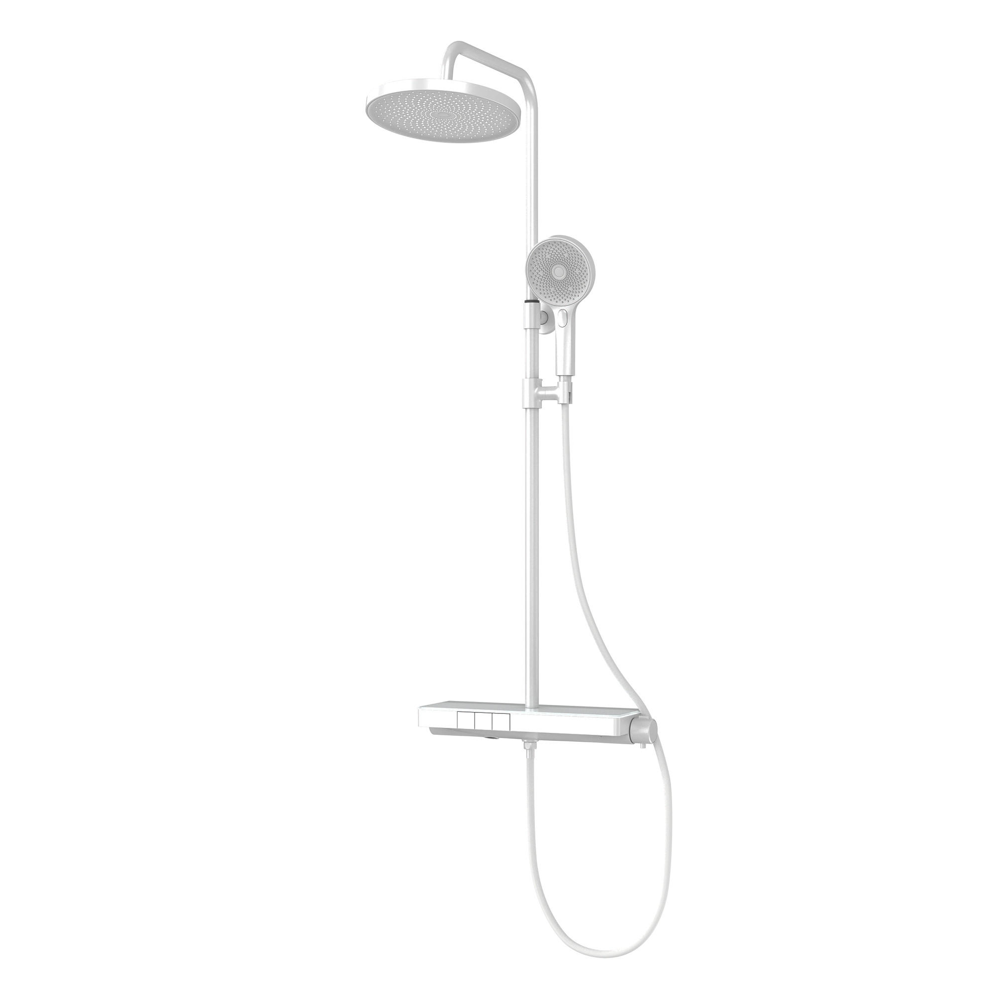 ÜBERKOPFBRAUSESET mit Thermostat, Weiß - Weiß, Metall (13.5/106/44.6cm) - EMKE