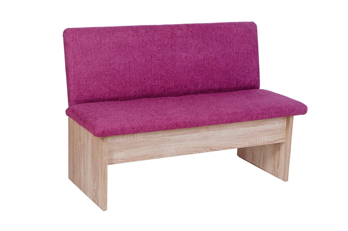 ECKBANK Die Vielseitige - Violett/Sonoma Eiche, Holzwerkstoff/Textil (145/185cm) - Kundler Home