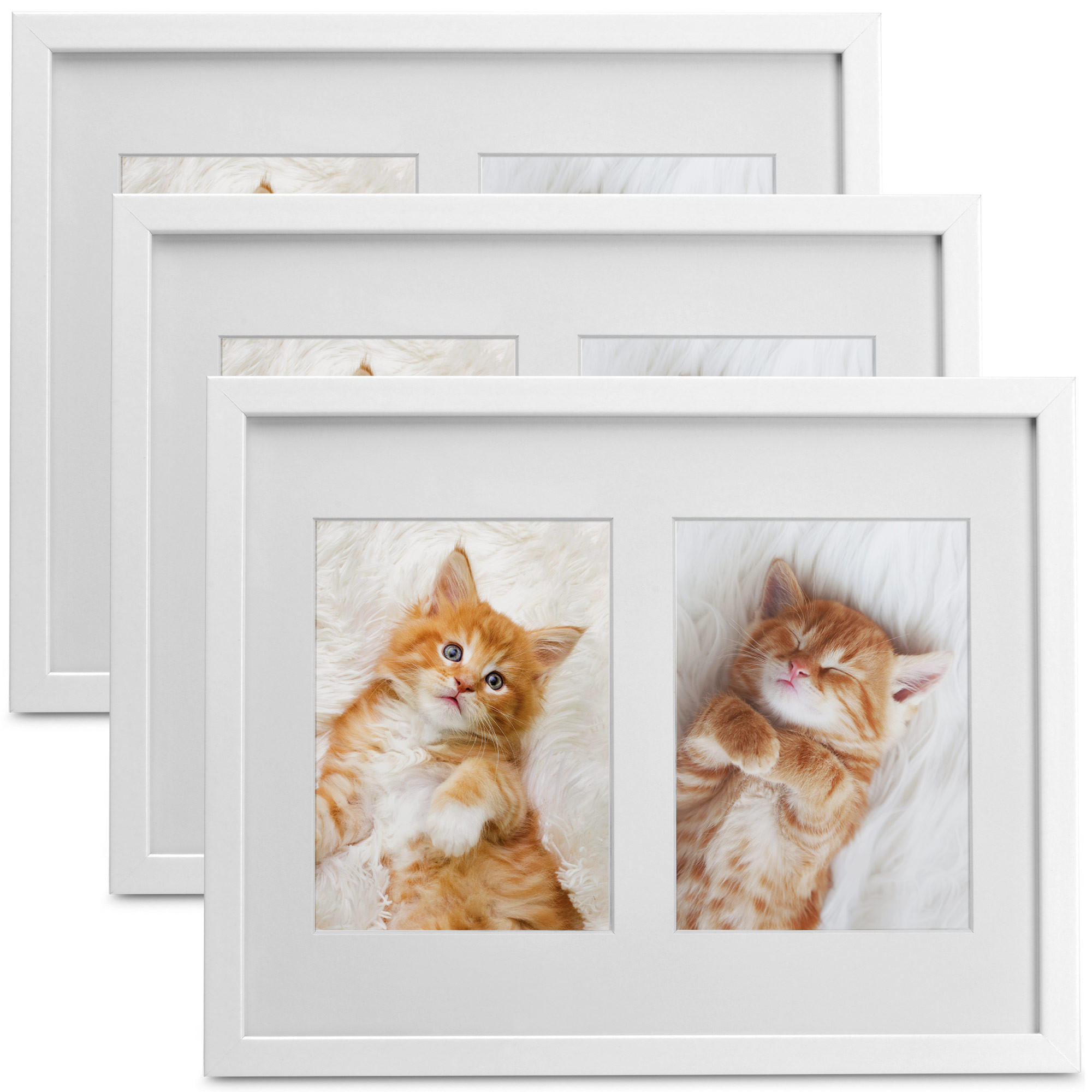 BILDERRAHMEN Galeria 9x13cm Weiß (3tlg) - Weiß, Holzwerkstoff (19/2/25cm) - BoMoe