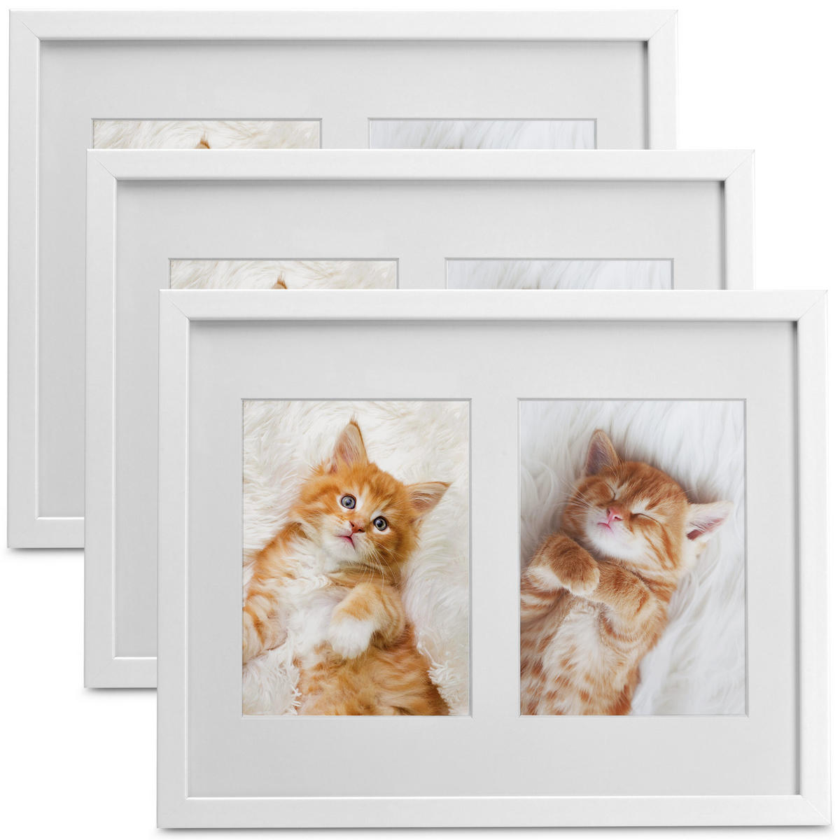 BILDERRAHMEN Galeria 9x13cm Weiß (3tlg) - Weiß, Holzwerkstoff (19/2/25cm) - BoMoe