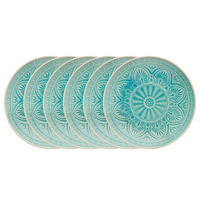 TELLER (6er Set) Sumatra - Türkis, Keramik (21/21/2.5cm) - BUTLERS