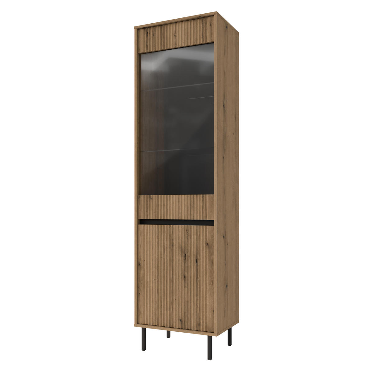 VITRINE in Goldfarben - Goldfarben, Holzwerkstoff (55.8/205/40cm) - MASSENO