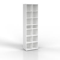 SCHUHSCHRANK Paris Weiß 54.2 x 183.3 cm 14 Fächer - Weiß, Holzwerkstoff (54.2/183.3/33.3cm) - Vicco