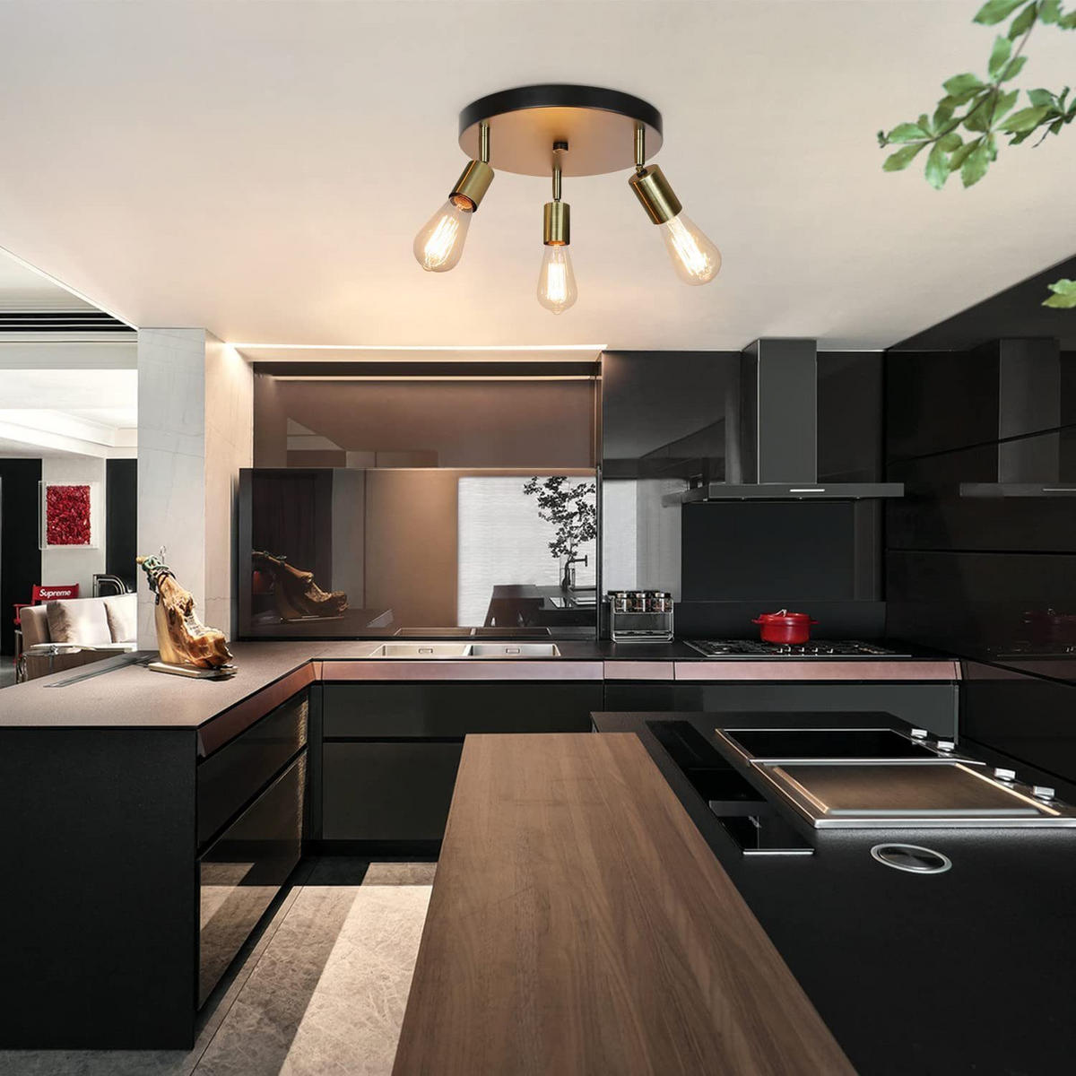 DECKENSTRAHLER Sesshoumaru 26/25/9cm - Goldfarben, Metall (26/25/9cm) - ZMH