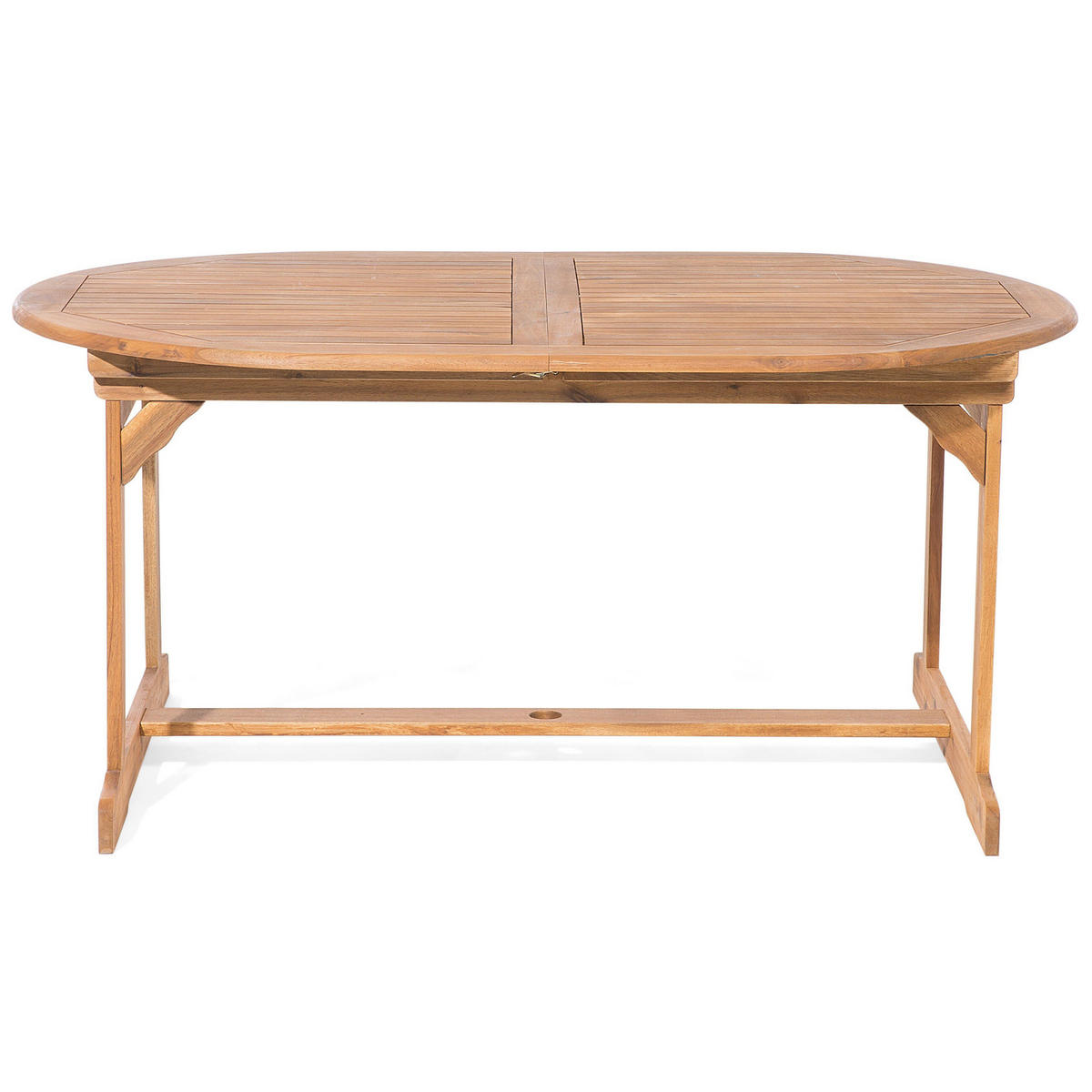 GARTENMÖBEL SET 8-Sitzer Akazienholz hellbraun Auflagen grau Maui - Hellbraun/Grau, Holz - Beliani