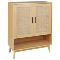 SCHUHSCHRANK Rattan Hellbraun Perote - Hellbraun, Naturmaterialen (80/97/35cm) - Beliani