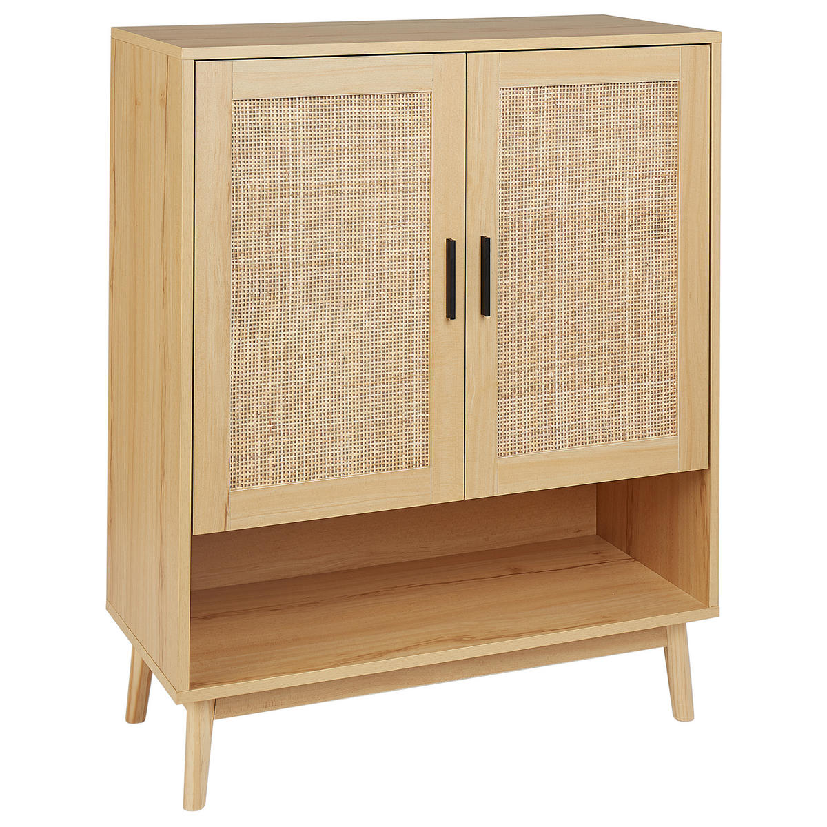 SCHUHSCHRANK Rattan Hellbraun Perote - Hellbraun, Naturmaterialen (80/97/35cm) - Beliani