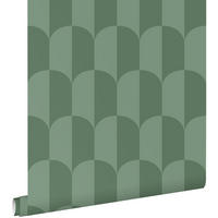 TAPETE Art Decó Muster 53 cm x 10.05 m - Grün, Papier (53/1000cm) - ESTAhome