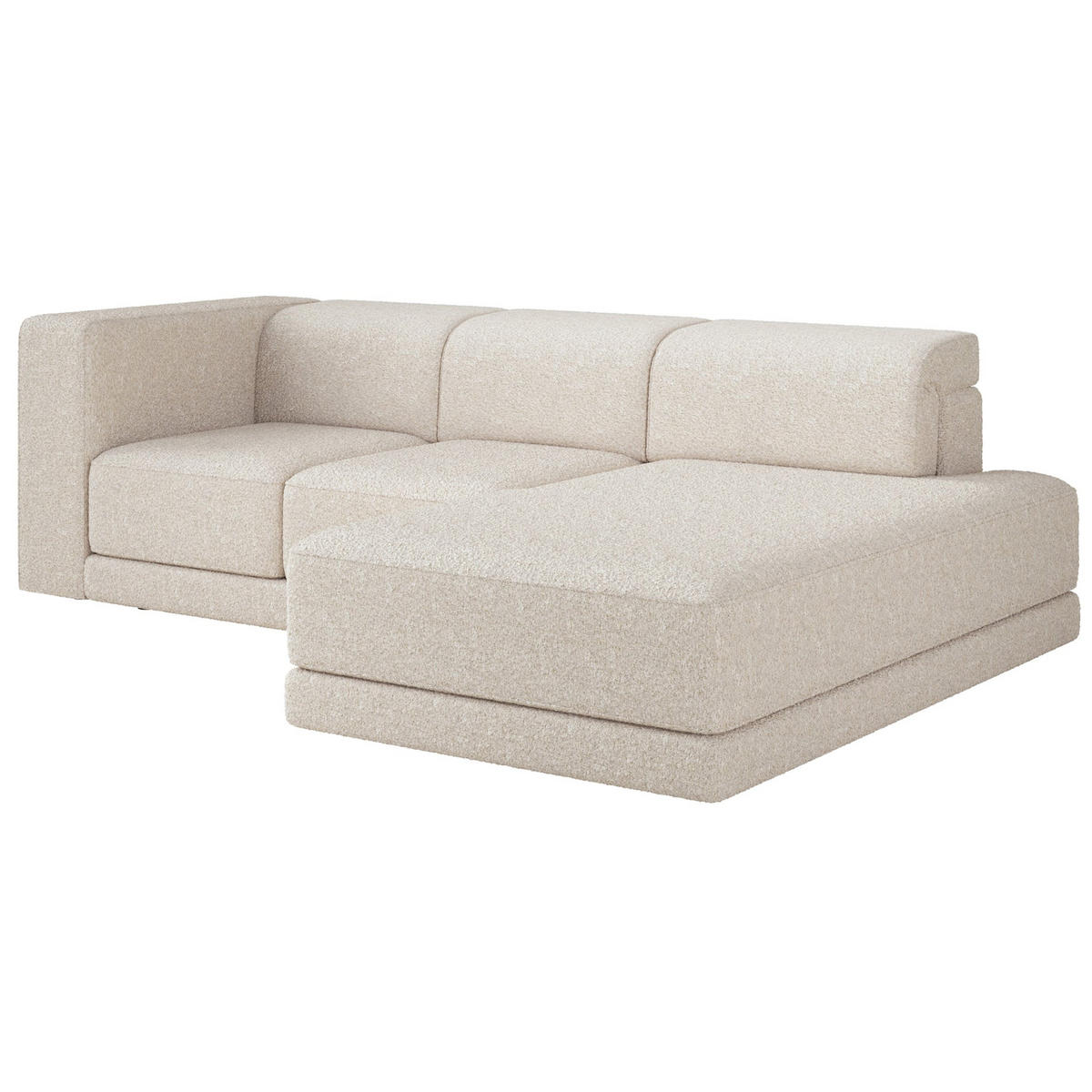 ECKSOFA Novals L-Form, 4-Sitzer, rechts 278 cm - Creme/Schwarz, Holz/Kunststoff (168/278cm) - Selsey