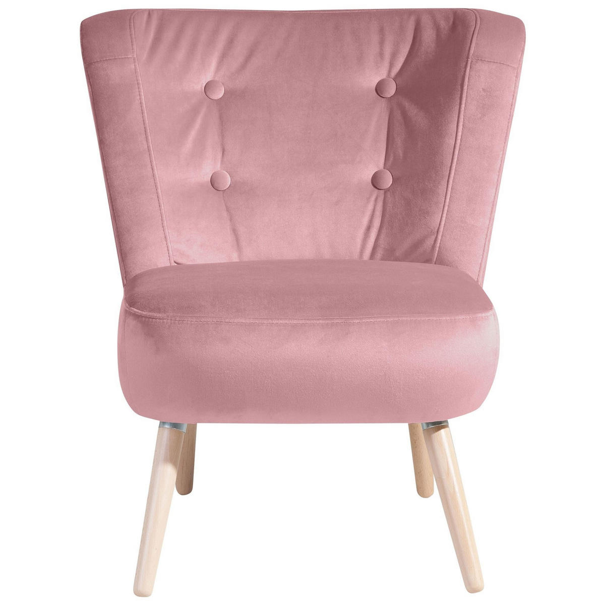 SESSEL Kassi Bezug Samtvelours Buche natur / rosé - Rosa, Kunststoff (69/80/68cm) - 58aufmkessel