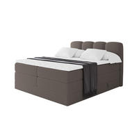 BOXSPRINGBETT mit Matratze H3/H4 - NINA KING - 160x200 cm Braun - Braun, Holzwerkstoff (160/200cm) - ALTDECOR