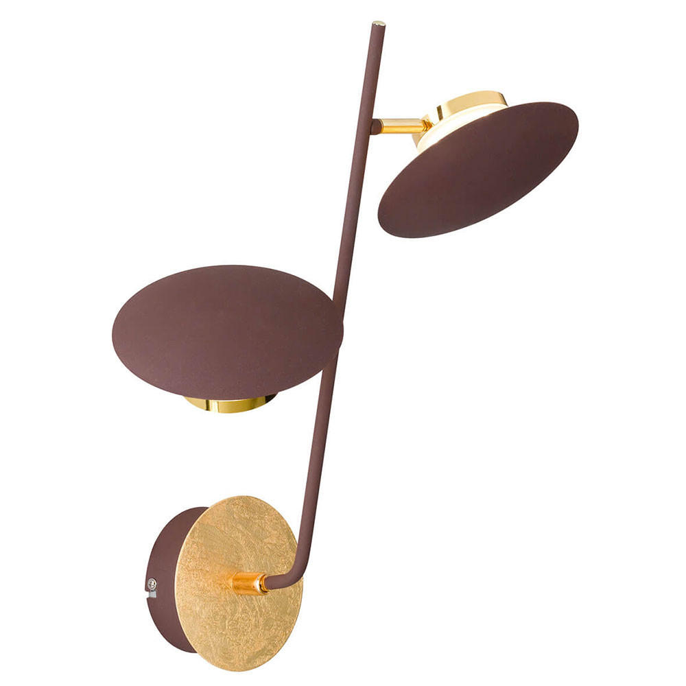 LED WANDLEUCHTE Schwarz Gold - Schwarz, Metall (23/46/15cm)