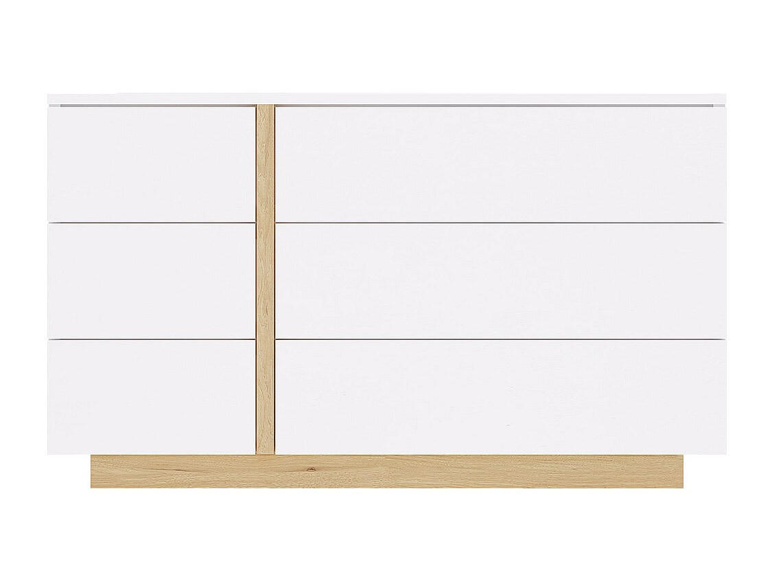 KOMMODE - 120 cm x 39 cm - holz - naturfarben hell, weiß Napoli - Weiß/Naturfarben, Holz (120/70/39cm) - Vente-Unique