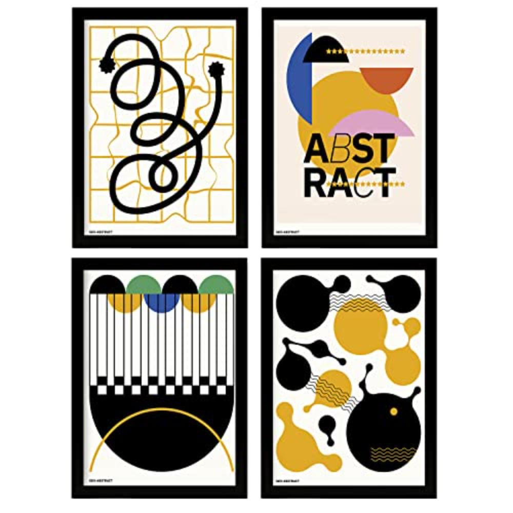 POSTER Set mit 4 abstrakten Kubismus A3 Rahmenlos - Klar, Papier (29.7/3cm) - Nacnic
