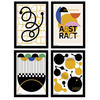 POSTER Set mit 4 abstrakten Kubismus A3 Rahmenlos - Klar, Papier (29.7/3cm) - Nacnic