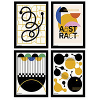 POSTER Set mit 4 abstrakten Kubismus A3 Rahmenlos - Klar, Papier (29.7/3cm) - Nacnic