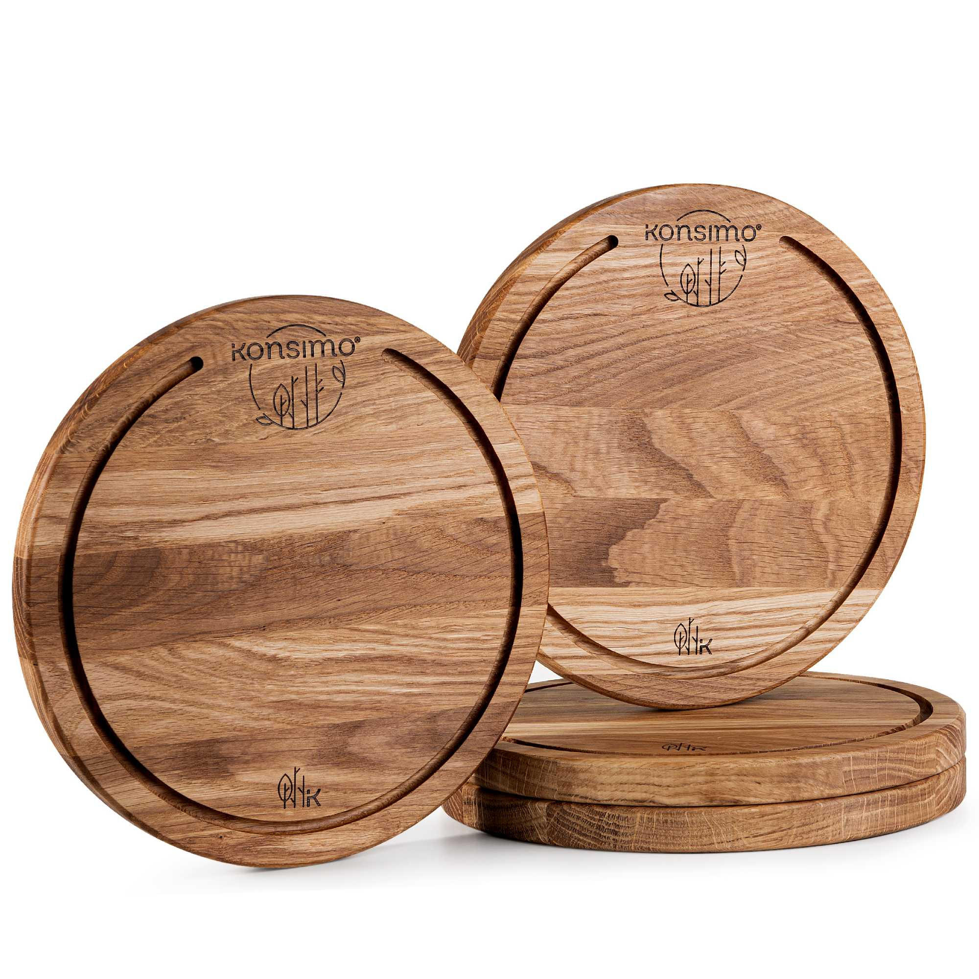 SCHNEIDEBRETT Holz Eiche geölt LESTE 4-tlg - Eichefarben, Holz (25/25cm) - KONSIMO®