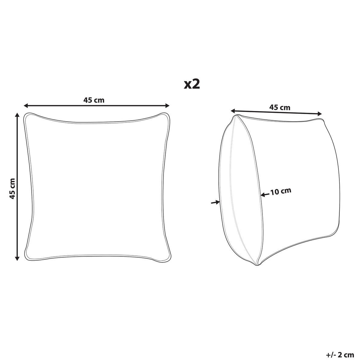 DEKOKISSEN 2er-Set Grün 45/45 cm Toadflax - Grün, Textil (45/45cm) - Beliani