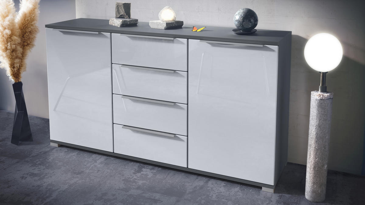 SIDEBOARD Linio Weiß Hochglanz - Weiß Hochglanz, Holzwerkstoff (138.5/75.5/35cm) - Vladon