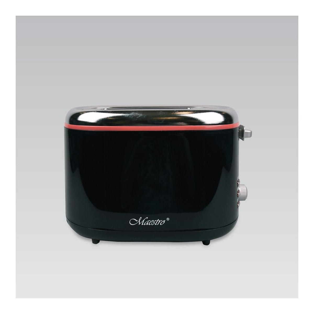 TOASTER Schwarz 27/15/18.5 cm MR705 - Schwarz, Kunststoff (15/18.5/27cm) - Maestro 