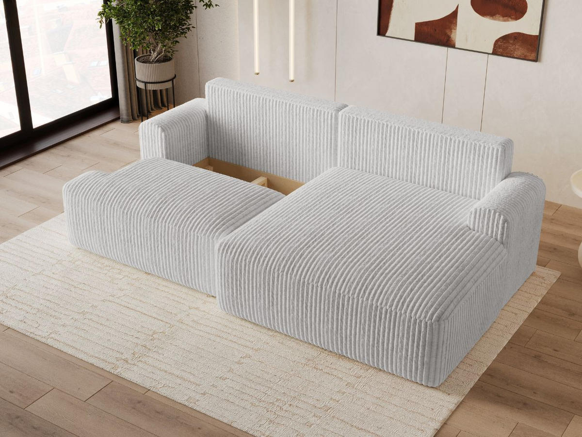 ECKSOFA Serene Grau Links - Grau, Holz/Textil (259/145cm) - Graingold