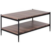 KONFERENČNÍ STOLEK tmavší Odstín dřeva/černý obdélníkový Avoca - tmavě hnědá/černá, kompozitní dřevo (52/100/45cm) - Beliani