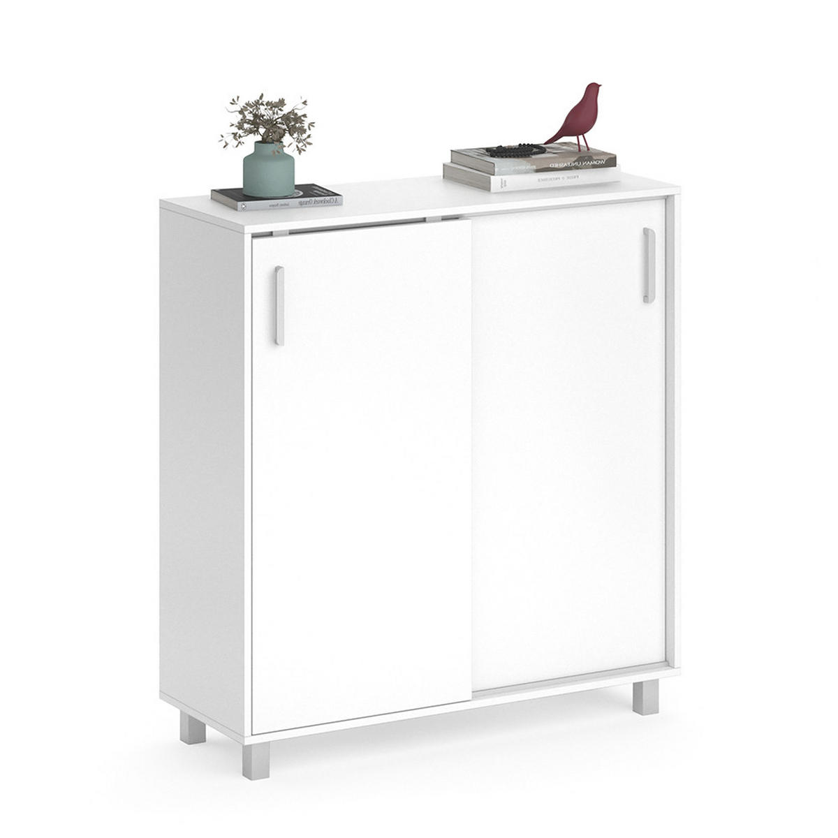 SCHUHSCHRANK Viva Weiß 100.2 x 108 cm - Weiß, Holzwerkstoff (100.2/108/37.5cm) - Vicco