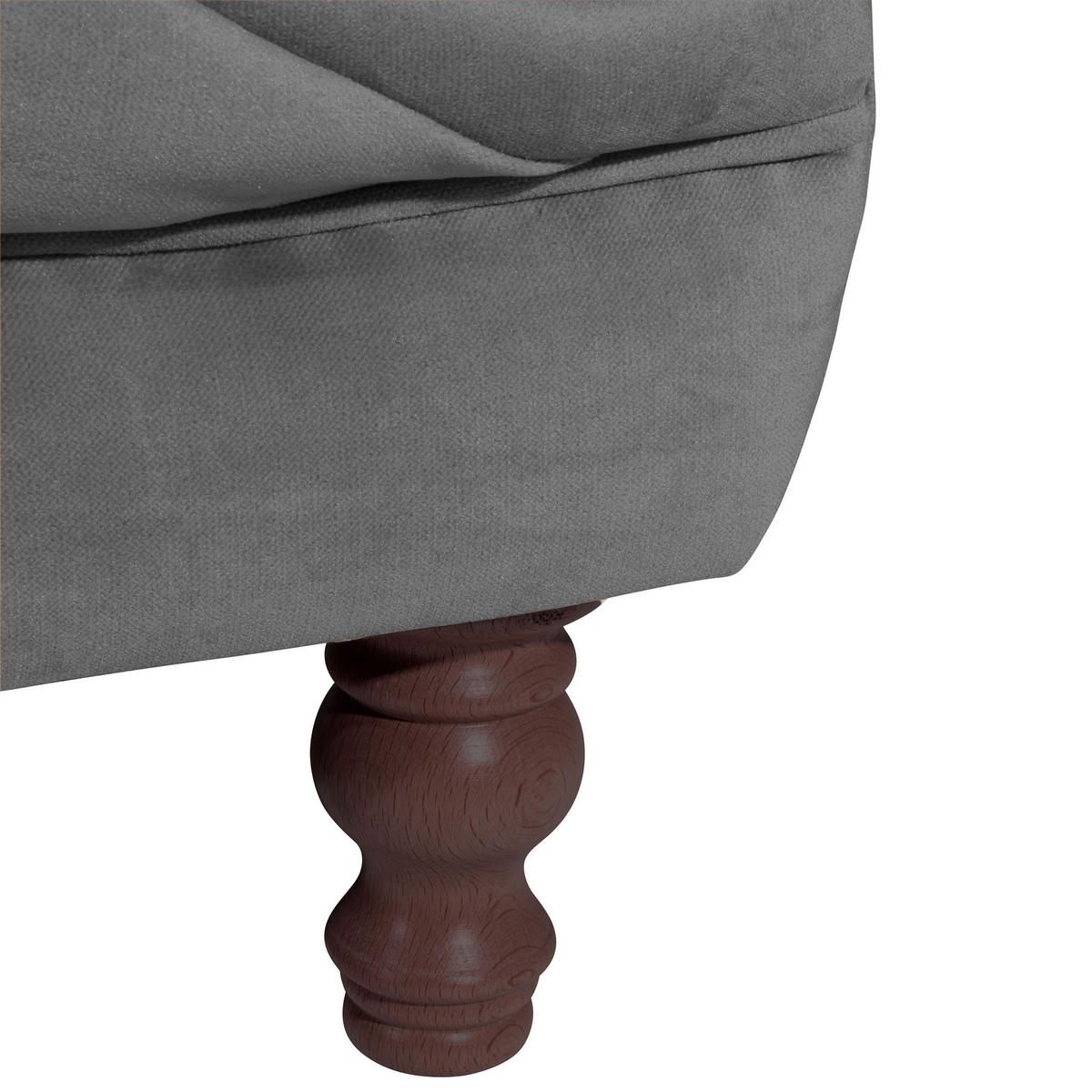 CHESTERFIELD Sofa 3-Sitzer Kaylin Samtvelours anthrazit - Anthrazit, Kunststoff (253/80/100cm) - 58aufmkessel