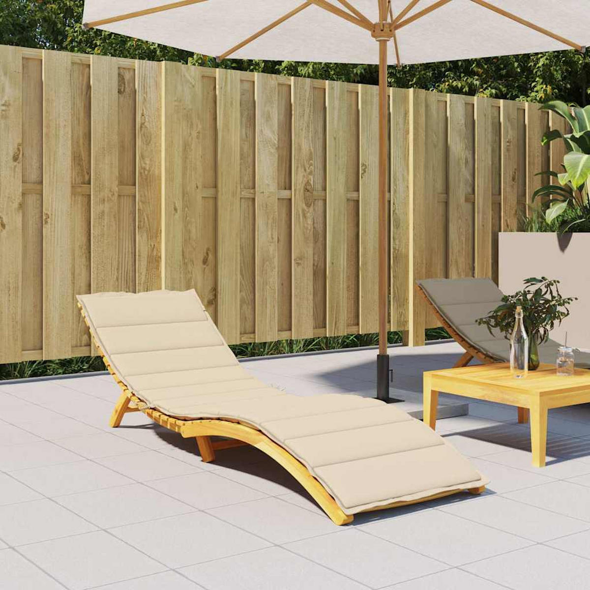 SONNENLIEGEN-AUFLAGE Beige 200/60/3 Cm Oxford-Gewebe - Beige, Textil (60/3/200cm) - vidaXL