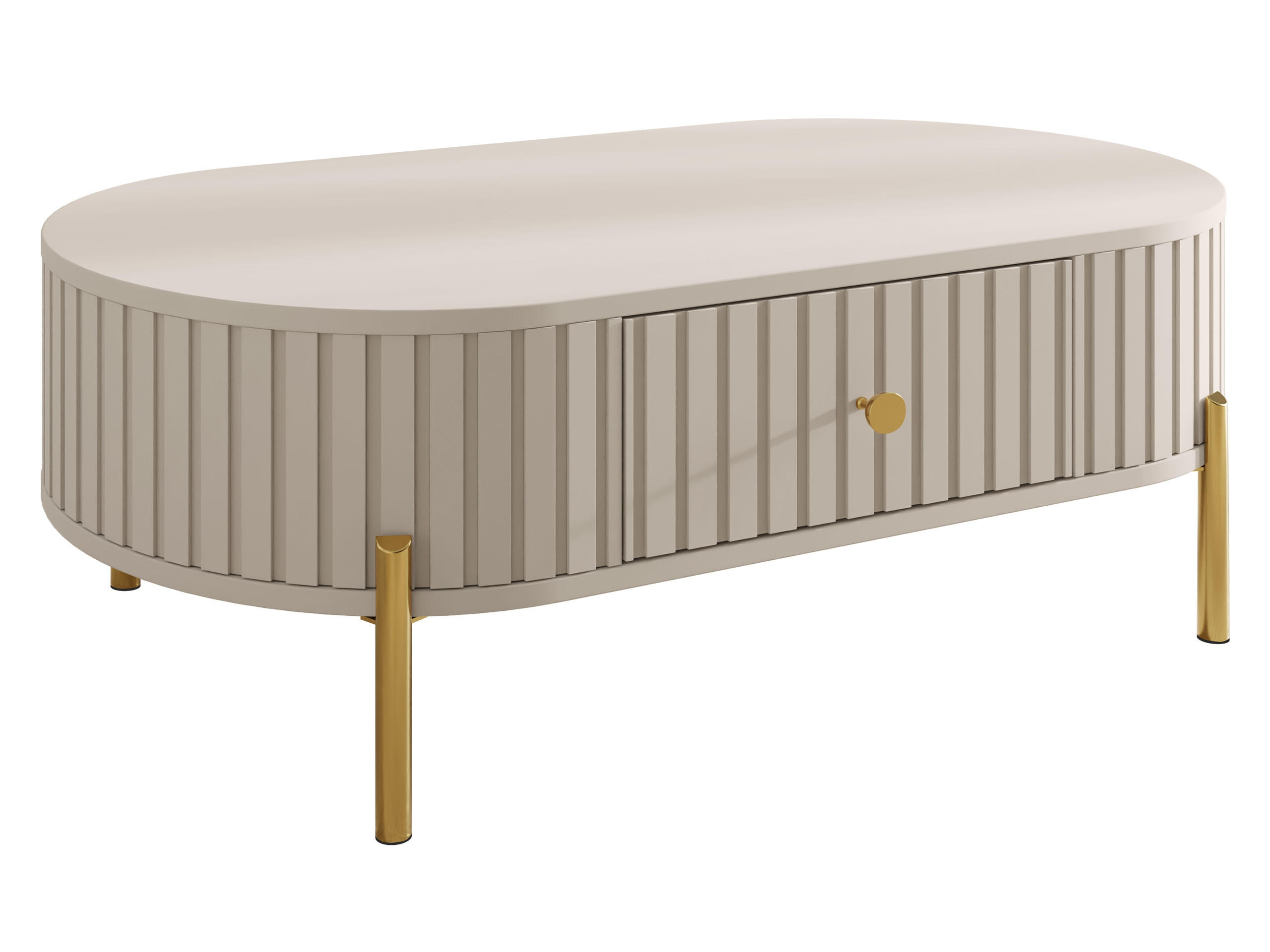 COUCHTISCH Sepiroz 1S - Sandfarben/Goldfarben, Holzwerkstoff/Metall (55/100/39cm) - MIRJAN24