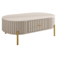 COUCHTISCH Sepiroz 1S - Sandfarben/Goldfarben, Holzwerkstoff/Metall (55/100/39cm) - MIRJAN24
