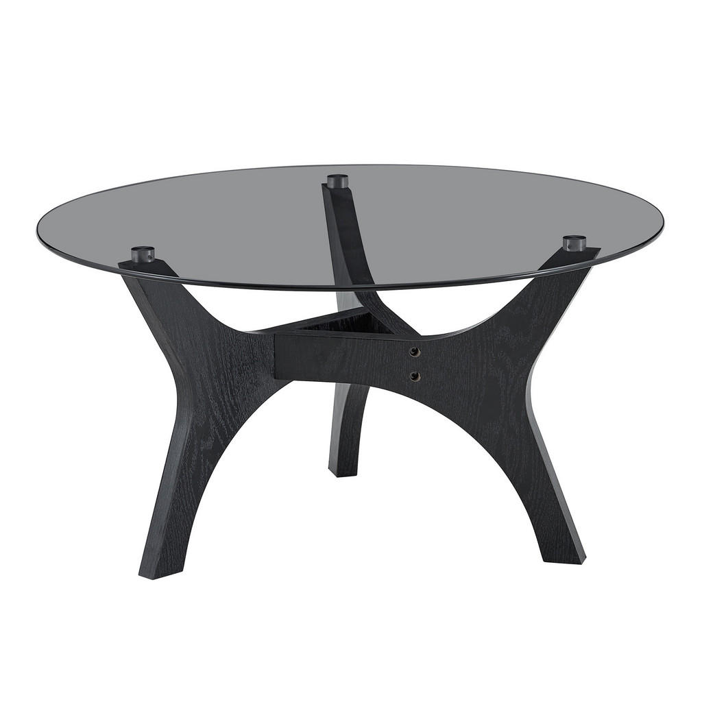 STILVORA KONFERENČNÍ STŮL černý kulatý, odolný proti teplu a poškrábání, 80×80×42,2 cm, do obývacího pokoje, kanceláře a lounge