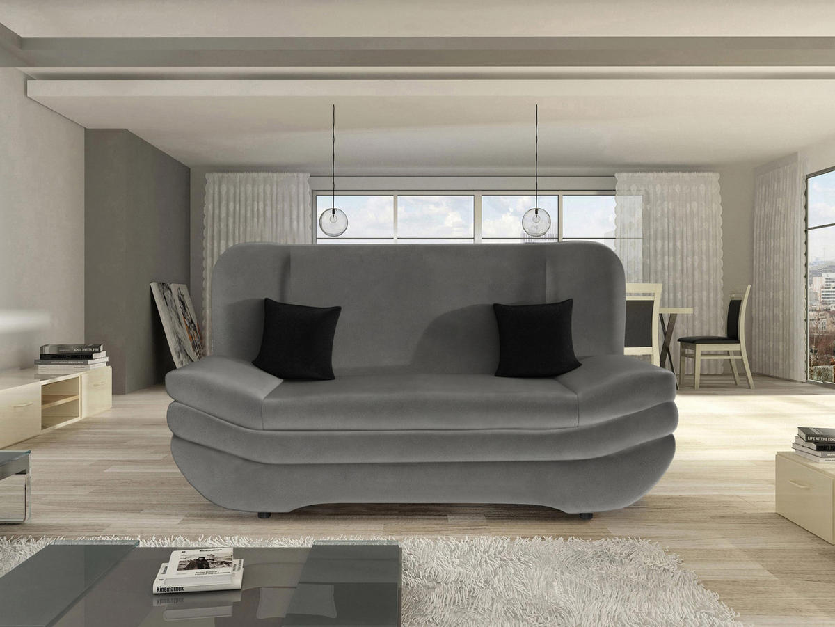 SCHLAFSOFA Weronika - Schwarz/Graphitfarben, Holz/Kunststoff (200/95/90cm) - MIRJAN24